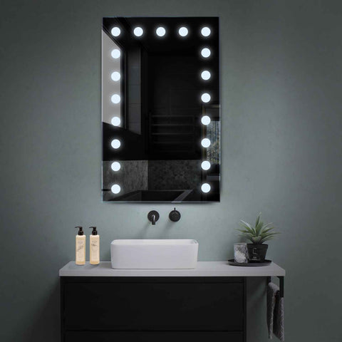 Miroir LED Vertical | Sans Boutons Tactiles | Lumière blanche froide - Reyze Série Salono Modèle 6