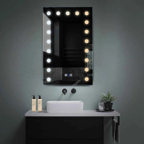 Miroir LED Vertical | boutons tactiles | Fonction Anti-Buée | Température de couleur réglable - Reyze Série Salono Modèle 6