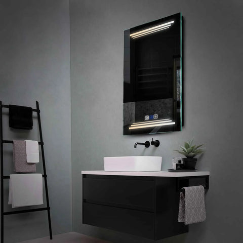 Miroir LED Vertical | boutons tactiles | Fonction Anti-Buée | Température de couleur réglable - Reyze Série Salono Modèle 7