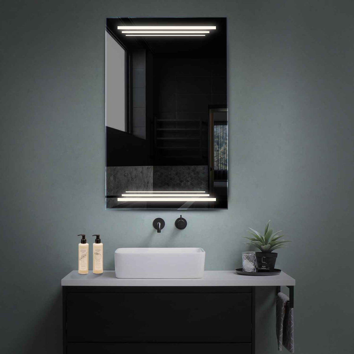 Miroir LED Vertical | Sans Boutons Tactiles | Lumière blanche neutre - Reyze Série Salono Modèle 7