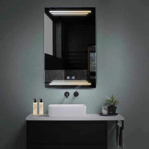 Miroir LED Vertical | boutons tactiles | Fonction Anti-Buée | Température de couleur réglable - Reyze Série Salono Modèle 7