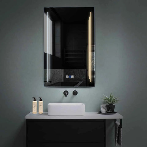 Miroir LED Vertical | boutons tactiles | Fonction Anti-Buée | Température de couleur réglable - Reyze Série Salono Modèle 8