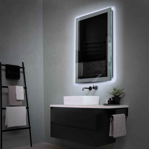 Miroir LED Vertical | Sans Boutons Tactiles | Lumière blanche froide - Reyze Série Simetria Modèle 4