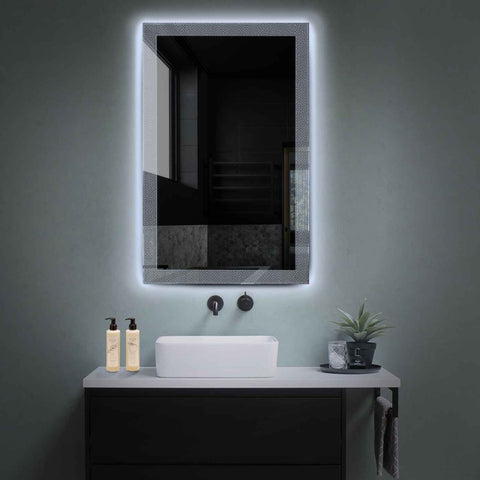 Miroir LED Vertical | Sans Boutons Tactiles | Lumière blanche froide - Reyze Série Simetria Modèle 4