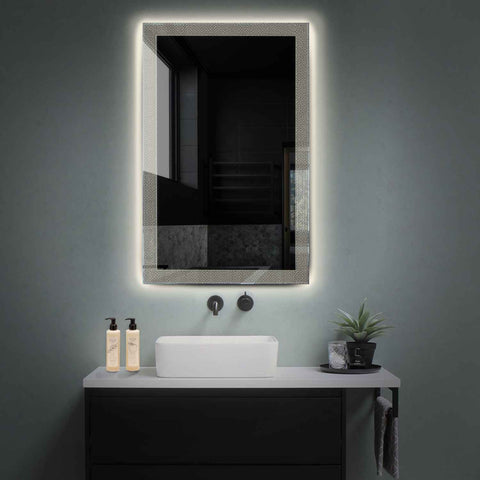 Miroir LED Vertical | Sans Boutons Tactiles | Lumière blanche neutre - Reyze Série Simetria Modèle 4