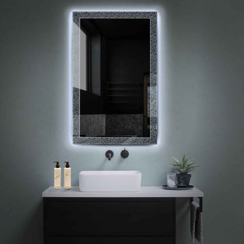 Miroir LED Vertical | Sans Boutons Tactiles | Lumière blanche froide - Reyze Série Simetria Modèle 5