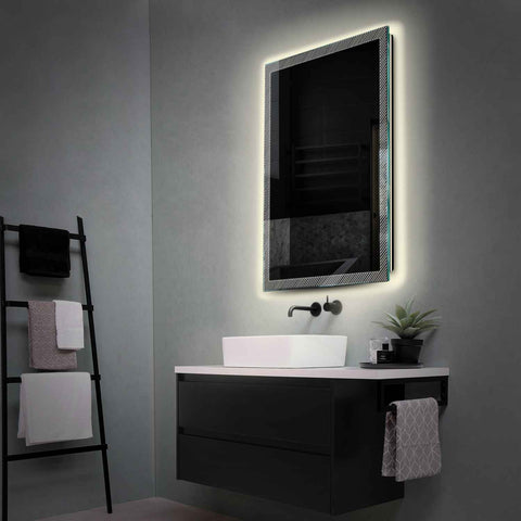 Miroir LED Vertical | Sans Boutons Tactiles | Lumière blanche neutre - Reyze Série Simetria Modèle 7