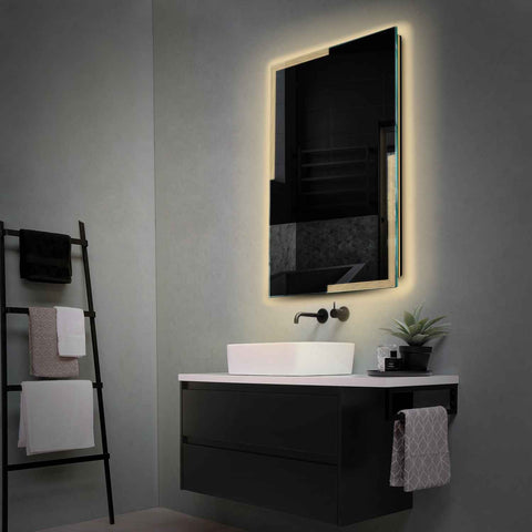 Miroir LED Vertical | Sans Boutons Tactiles | Lumière Blanche Chaude - Reyze Série Edge Modèle 2