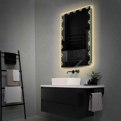 Miroir LED Vertical | Sans Boutons Tactiles | Lumière Blanche Chaude - Reyze Série Edge Modèle 4