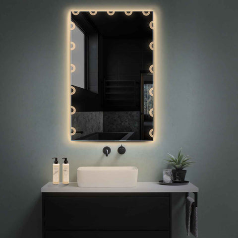 Miroir LED Vertical | Sans Boutons Tactiles | Lumière Blanche Chaude - Reyze Série Edge Modèle 4