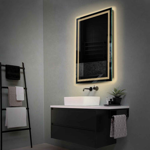 Miroir LED Vertical | Sans Boutons Tactiles | Lumière Blanche Chaude - Reyze Série Minimal Modèle 1