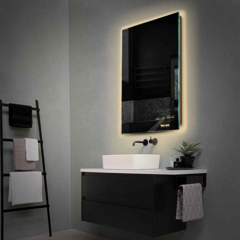 Miroir LED Vertical | Sans Boutons Tactiles | Lumière Blanche Chaude - Reyze Série Motivated Modèle 4