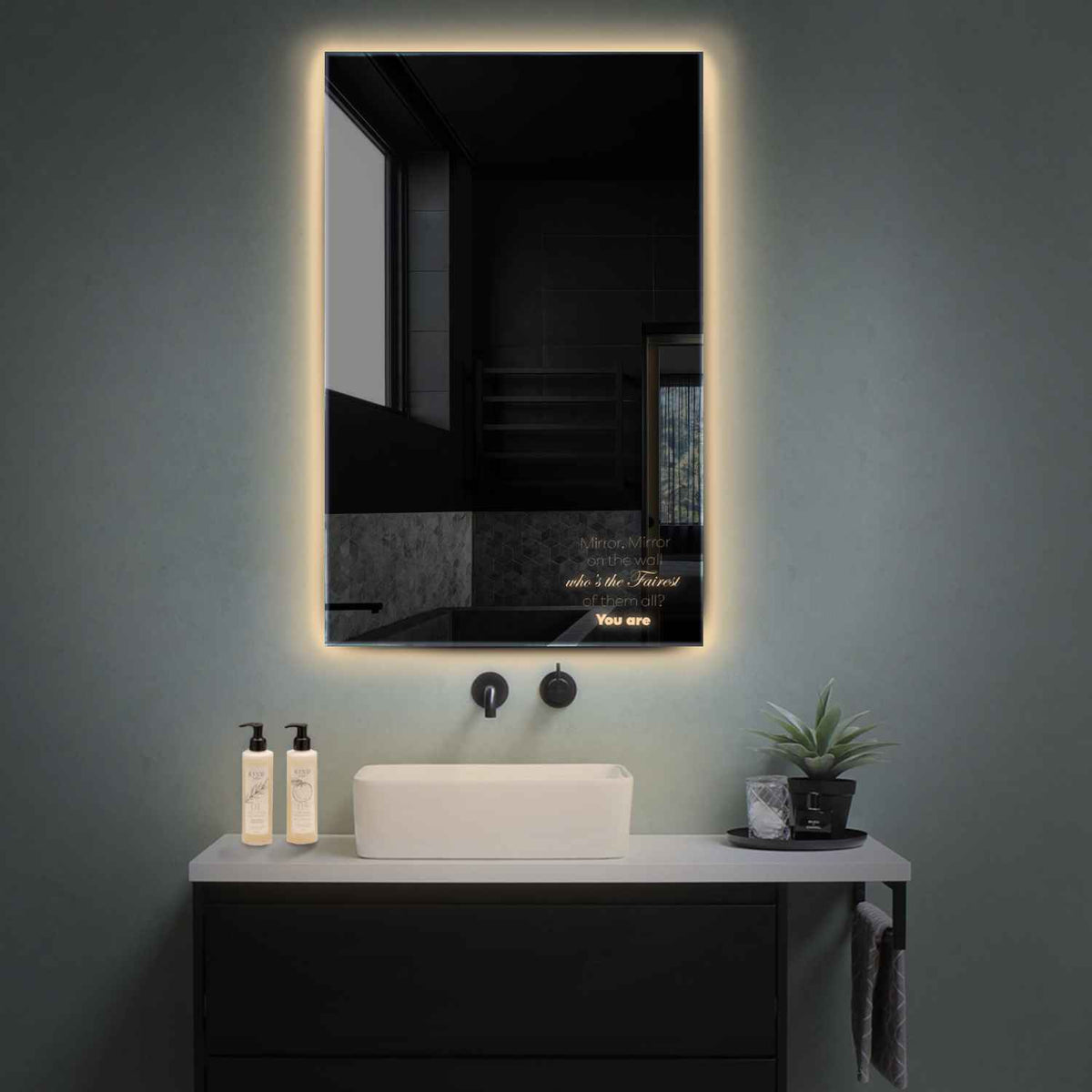 Miroir LED Vertical | Sans Boutons Tactiles | Lumière Blanche Chaude - Reyze Série Motivated Modèle 4