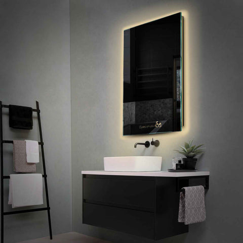 Miroir LED Vertical | Sans Boutons Tactiles | Lumière Blanche Chaude - Reyze Série Motivated Modèle 8