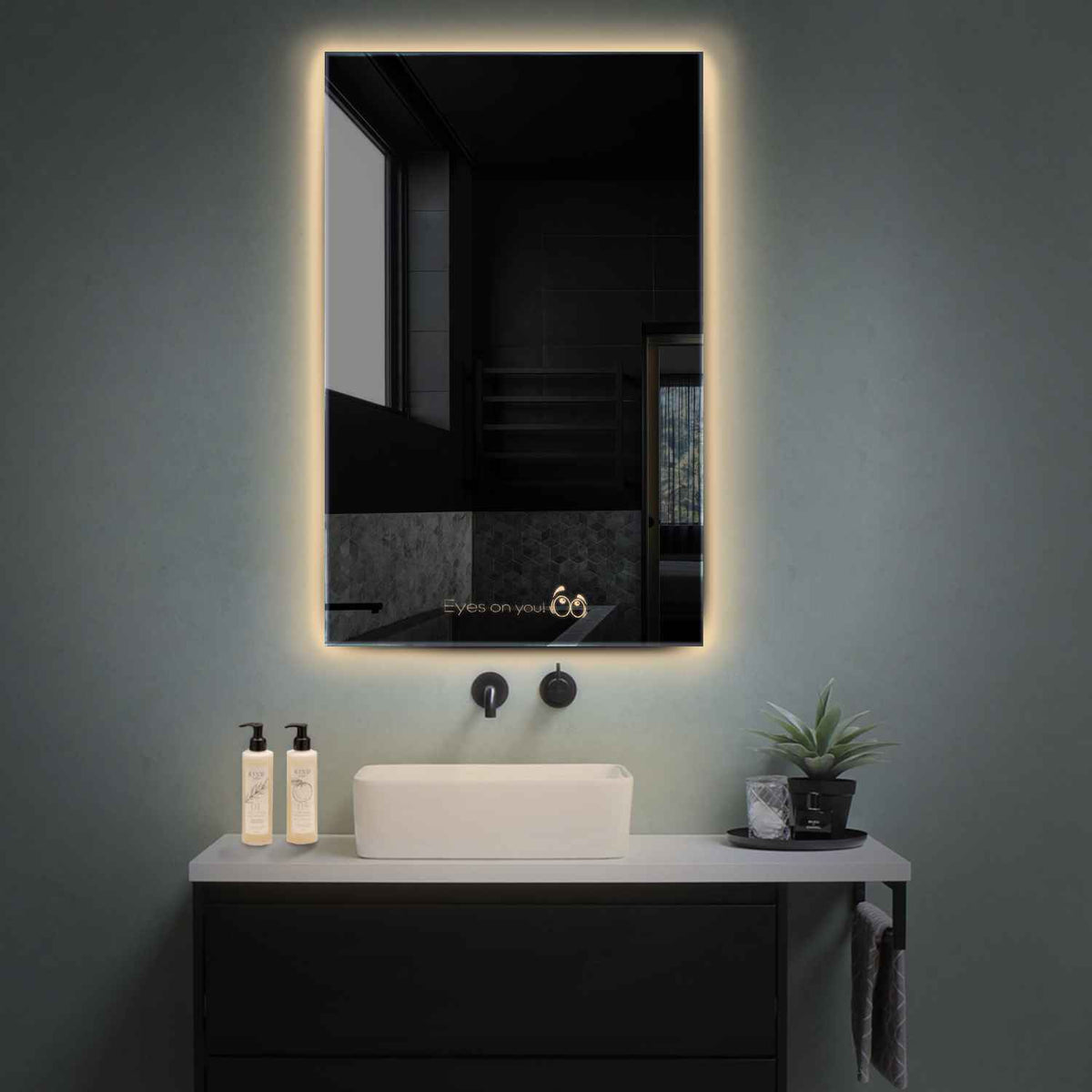 Miroir LED Vertical | Sans Boutons Tactiles | Lumière Blanche Chaude - Reyze Série Motivated Modèle 8