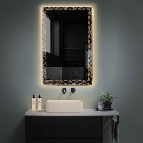 Miroir LED Vertical | Sans Boutons Tactiles | Lumière Blanche Chaude - Reyze Série Official Modèle 1