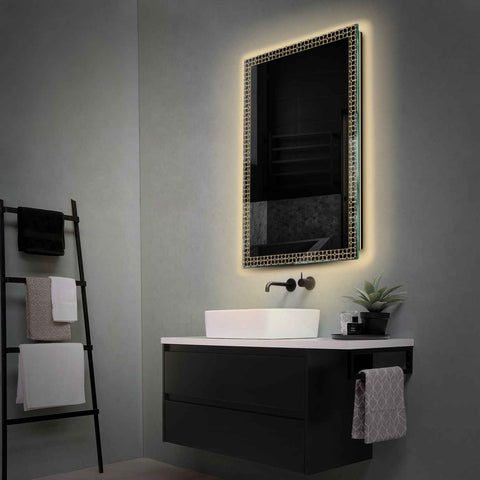 Miroir LED Vertical | Sans Boutons Tactiles | Lumière Blanche Chaude - Reyze Série Official Modèle 2