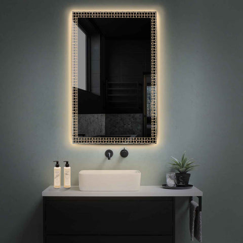Miroir LED Vertical | Sans Boutons Tactiles | Lumière Blanche Chaude - Reyze Série Official Modèle 2
