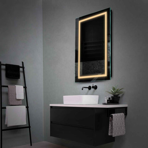 Miroir LED Vertical | Sans Boutons Tactiles | Lumière Blanche Chaude - Reyze Série Salono Modèle 1
