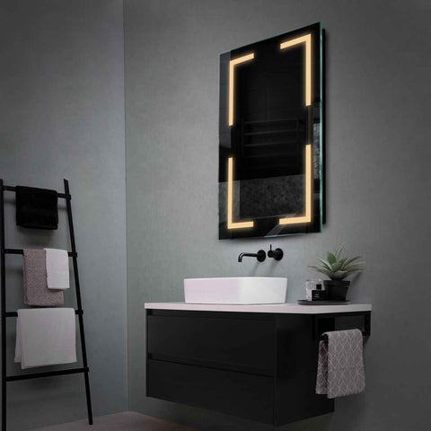 Miroir LED Vertical | Sans Boutons Tactiles | Lumière Blanche Chaude - Reyze Série Salono Modèle 2