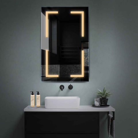 Miroir LED Vertical | Sans Boutons Tactiles | Lumière Blanche Chaude - Reyze Série Salono Modèle 2