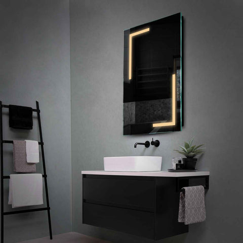 Miroir LED Vertical | Sans Boutons Tactiles | Lumière Blanche Chaude - Reyze Série Salono Modèle 3