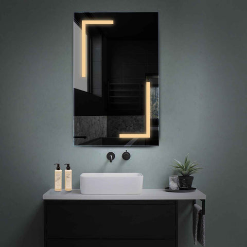 Miroir LED Vertical | Sans Boutons Tactiles | Lumière Blanche Chaude - Reyze Série Salono Modèle 3