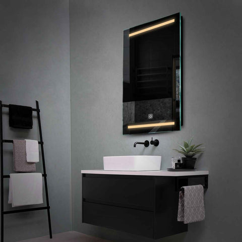 Miroir LED Vertical | Bouton Tactile | Lumière Blanche Chaude - Reyze Série Salono Modèle 4