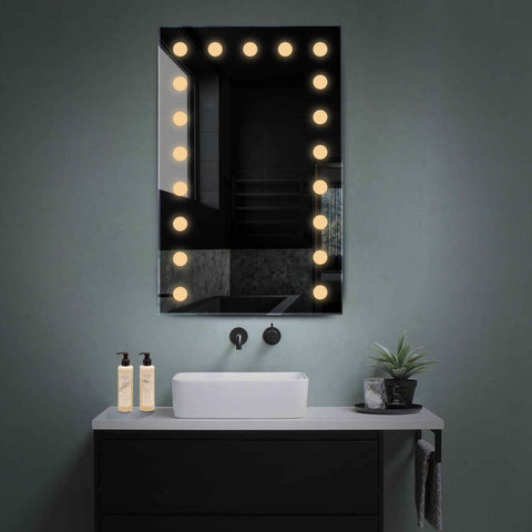 Miroir LED Vertical | Sans Boutons Tactiles | Lumière Blanche Chaude - Reyze Série Salono Modèle 6