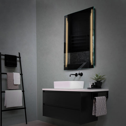Miroir LED Vertical | Sans Boutons Tactiles | Lumière Blanche Chaude - Reyze Série Salono Modèle 8