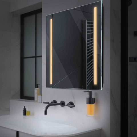Miroir LED Carré | Sans Boutons Tactiles | Lumière Blanche Chaude - Reyze Série Salono Modèle 5