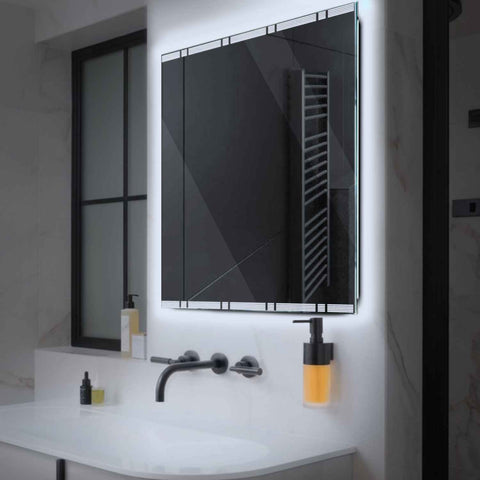 Miroir LED Carré | Sans Boutons Tactiles | Lumière blanche froide - Reyze Série Edge Modèle 3