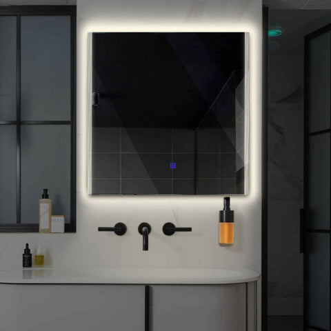 Miroir LED Carré | Bouton Tactile | Lumière blanche neutre - Reyze Série Edge Modèle 7