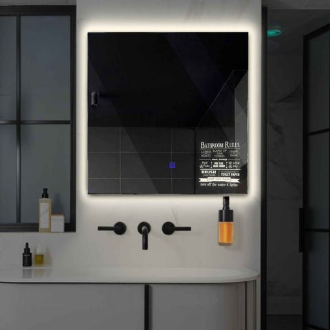 Miroir LED Carré | Bouton Tactile | Lumière blanche neutre - Reyze Série Motivated Modèle 5