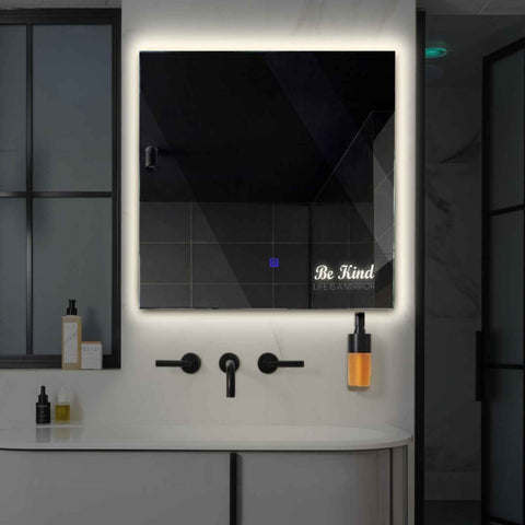 Miroir LED Carré | Bouton Tactile | Lumière blanche neutre - Reyze Série Motivated Modèle 6