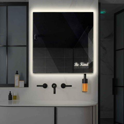 Miroir LED Carré | Sans Boutons Tactiles | Lumière blanche neutre - Reyze Série Motivated Modèle 6