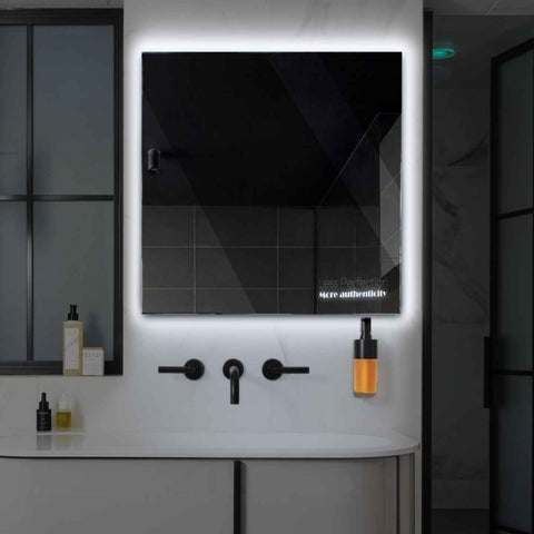 Miroir LED Carré | Sans Boutons Tactiles | Lumière blanche froide - Reyze Série Motivated Modèle 7