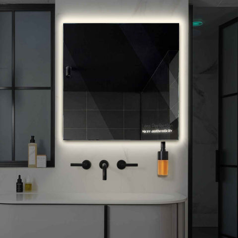 Miroir LED Carré | Sans Boutons Tactiles | Lumière blanche neutre - Reyze Série Motivated Modèle 7