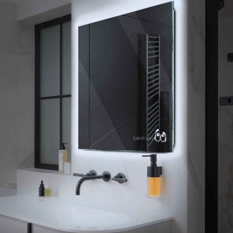 Miroir LED Carré | Sans Boutons Tactiles | Lumière blanche froide - Reyze Série Motivated Modèle 8