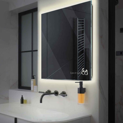 Miroir LED Carré | Sans Boutons Tactiles | Lumière blanche neutre - Reyze Série Motivated Modèle 8