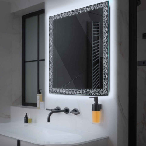 Miroir LED Carré | Sans Boutons Tactiles | Lumière blanche froide - Reyze Série Official Modèle 1