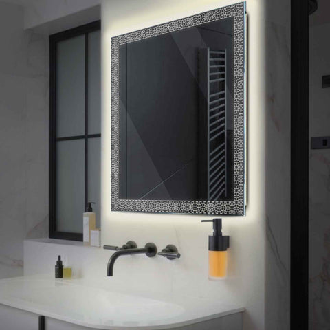 Miroir LED Carré | Sans Boutons Tactiles | Lumière blanche neutre - Reyze Série Official Modèle 1