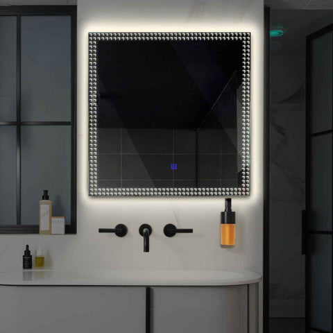 Miroir LED Carré | Bouton Tactile | Lumière blanche neutre - Reyze Série Official Modèle 6