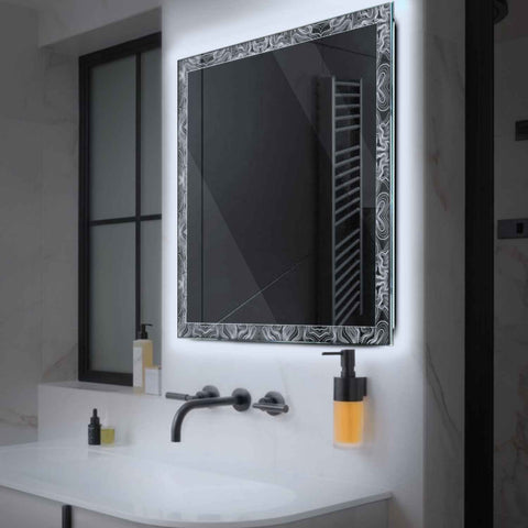 Miroir LED Carré | Sans Boutons Tactiles | Lumière blanche froide - Reyze Série Official Modèle 8