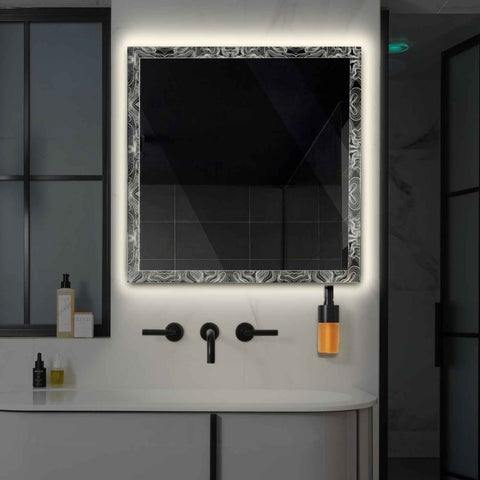 Miroir LED Carré | Sans Boutons Tactiles | Lumière blanche neutre - Reyze Série Official Modèle 8