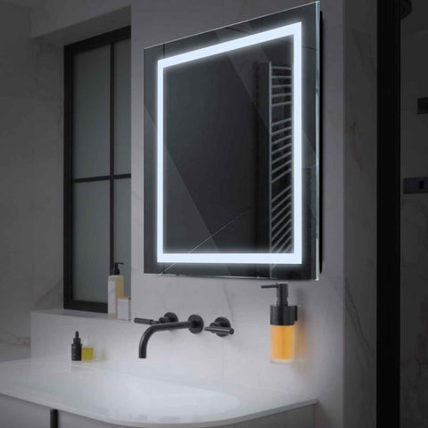 Miroir LED Carré | Sans Boutons Tactiles | Lumière blanche froide - Reyze Série Salono Modèle 1
