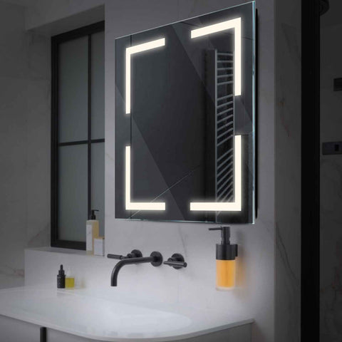 Miroir LED Carré | Sans Boutons Tactiles | Lumière blanche neutre - Reyze Série Salono Modèle 2