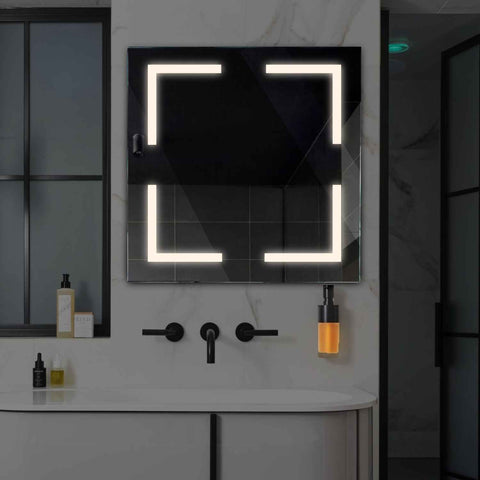 Miroir LED Carré | Sans Boutons Tactiles | Lumière blanche neutre - Reyze Série Salono Modèle 2
