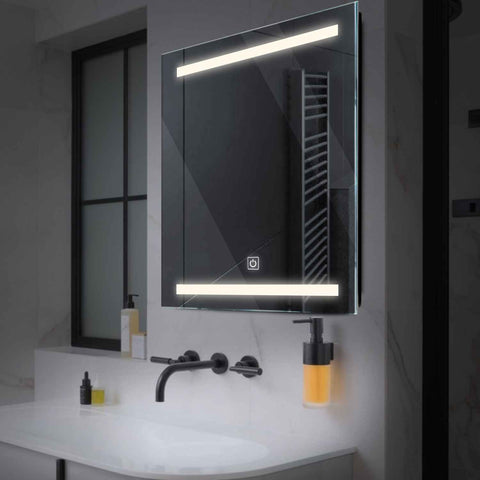 Miroir LED Carré | Bouton Tactile | Lumière blanche neutre - Reyze Série Salono Modèle 4