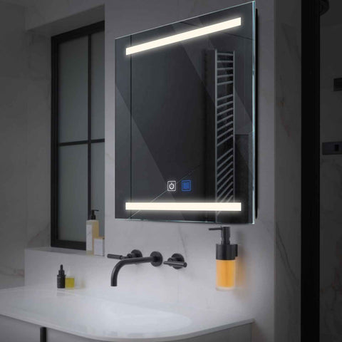 Miroir LED Carré | boutons tactiles | Fonction Anti-Buée | Lumière blanche neutre - Reyze Série Salono Modèle 4